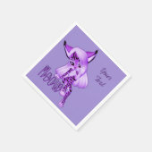 Cute Paars Meow Tiger Cat Napkins Servetten (Hoek)