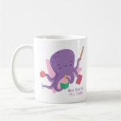Cute Paars Octopus Leraar Gepersonaliseerd Koffiemok (Links)
