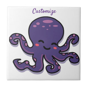 Cute Paars Octopus Thunder_Cove Tegeltje
