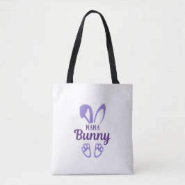 Cute Paars Paasmoeder Bunny Rabbit Ears Moeder Tote Bag