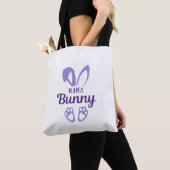 Cute Paars Paasmoeder Bunny Rabbit Ears Moeder Tote Bag (Dichtbij)
