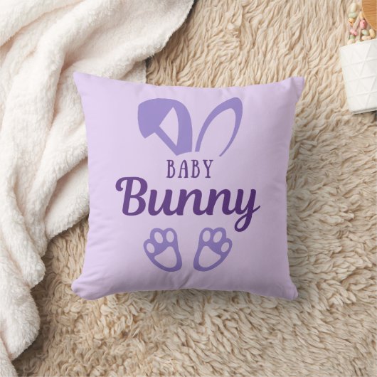 Cute Paars Paast Baby Bunny Rabbit Baby Kussen (Deken)
