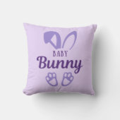 Cute Paars Paast Baby Bunny Rabbit Baby Kussen (Voorkant)