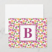 Cute Paars Personalized Monogrammed Name Initiaal Notitiekaartje (Voorkant / Achterkant)