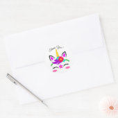 Cute Paars Pink Unicorn Flower Hartelijk dank Ronde Sticker (Envelop)