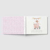 Cute Paars Play Cactus Boho Llama Baby shower Gastenboek (Volledig)