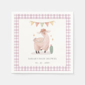 Cute Paars Play Cactus Boho Llama Baby shower Servet (Voorkant)