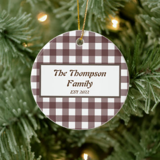 Cute Paars Pset Persoonlijke familienaam Keramisch Ornament