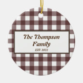 Cute Paars Pset Persoonlijke familienaam Keramisch Ornament (Voorkant)