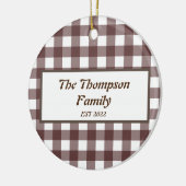 Cute Paars Pset Persoonlijke familienaam Keramisch Ornament (Links)