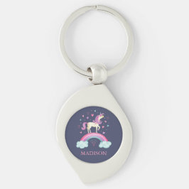 Cute Paars Rainbow Unicorn Sleutelhanger
