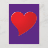 Cute paars red big hart minimaliseert moderne briefkaart (Voorkant)