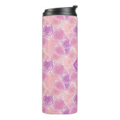 Cute Paars Roos Floral Custom Monogram Thermosbeker (Gedraaid links)