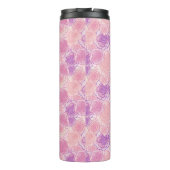 Cute Paars Roos Floral Custom Monogram Thermosbeker (Achterkant)