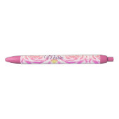 Cute Paars & Roze Snoep Rozen Aangepaste naam Pen (Voorkant)