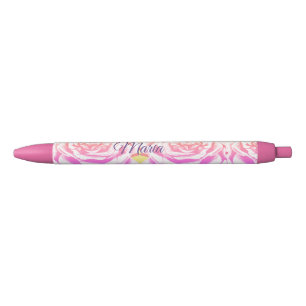 Cute Paars & Roze Snoep Rozen Aangepaste naam Pen