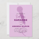 Cute Paars Sweet 16 Birthday Karaoke Party Kaart (Voorkant)