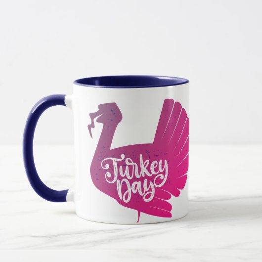 Cute Paars Turkey Shape met Text Typografie Mok (Links)