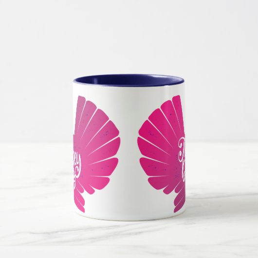 Cute Paars Turkey Shape met Text Typografie Mok (Midden)