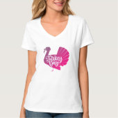 Cute Paars Turkey Shape met Text Typografie T-shirt (Voorkant)