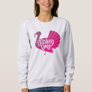 Cute Paars Turkey Shape met Text Typografie Trui