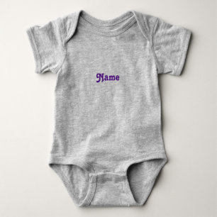 Cute paarse aangepaste naam text monogram romper