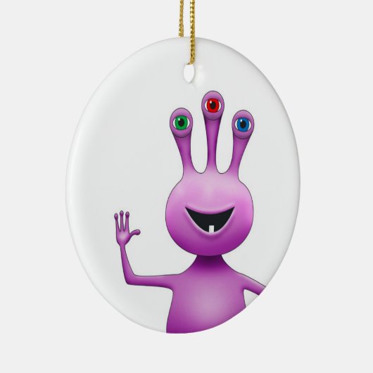 Cute Paarse Alien Ornament (Rechts)