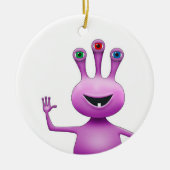 Cute Paarse Alien Ornament (Voorkant)