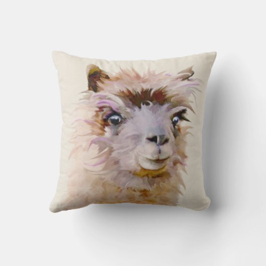 Cute paarse alpaca kussen (Achterkant)
