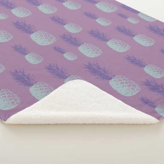 Cute Paarse anananapple Pattern Sherpa Deken (3/4)