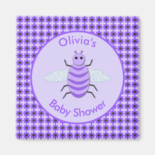 Cute Paarse Baby Bij Verjaardagsfeestje voor Baby Magneet