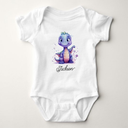Cute Paarse Baby Dinosaurus Romper (Voorkant)