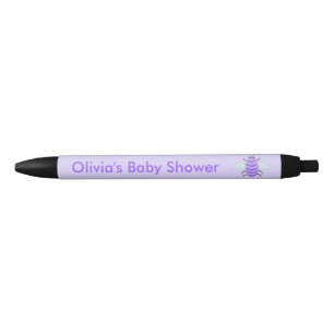 Cute Paarse Baby Genderneutraal Baby shower Blauwe Inkt Pen