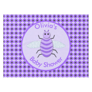 Cute Paarse Baby Genderneutraal Baby shower Tafelkleed