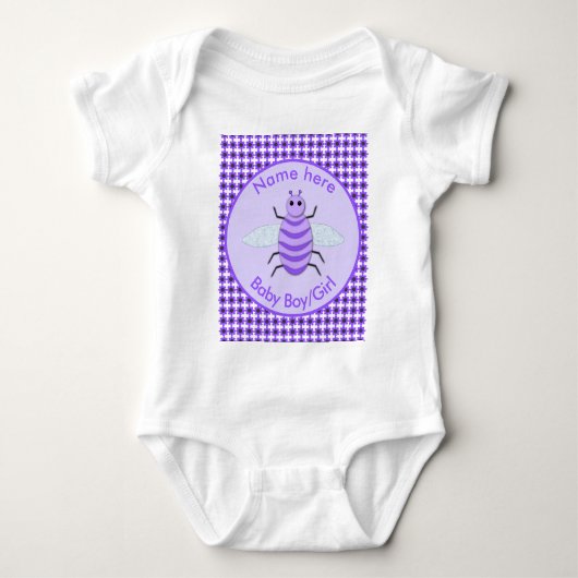 Cute Paarse Baby Neutraal Aangepast Romper (Voorkant)