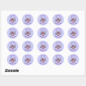 Cute Paarse Bird Daisy Flowers Personated Ronde Sticker (Vel)