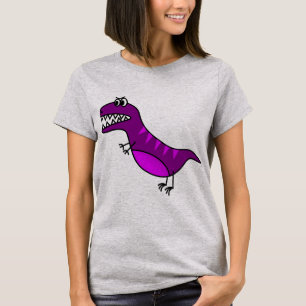 Cute paarse boze dinosaurus t-shirt