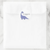 Cute paarse Brontosaurus dinosaur cartoon tekening Ronde Sticker (Tas)