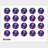 Cute Paarse Butterfly & Daisy Ronde Sticker (Vel)