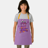 Cute Paarse Cartoon Blob Monster Fun voor kinderen Schort (Insitu)