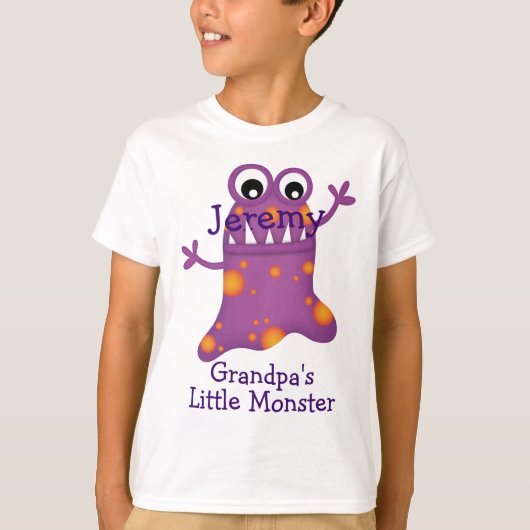 Cute Paarse Cartoon Blob Monster Fun voor kinderen T-shirt (Voorkant)