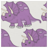 Cute Paarse Cartoon Dinosaur Stof (Close Up)