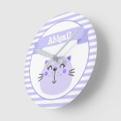 Cute Paarse Cat | Aangepaste verpleegkundige of Ki Ronde Klok (Hoek)