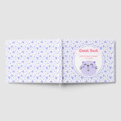 Cute Paarse Cat | Lila Baby shower harten Gastenboek (Volledig)