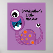 Cute Paarse Cyclops Monster Funny Fun voor kindere Poster (Voorkant)
