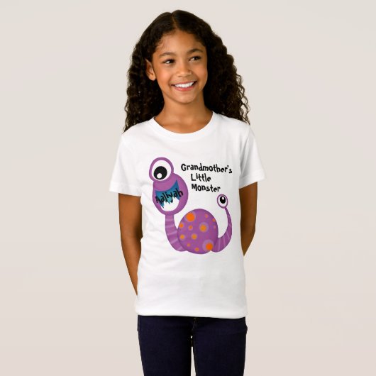 Cute Paarse Cyclops Monster Funny Fun voor kindere T-shirt (Voorkant volledig)