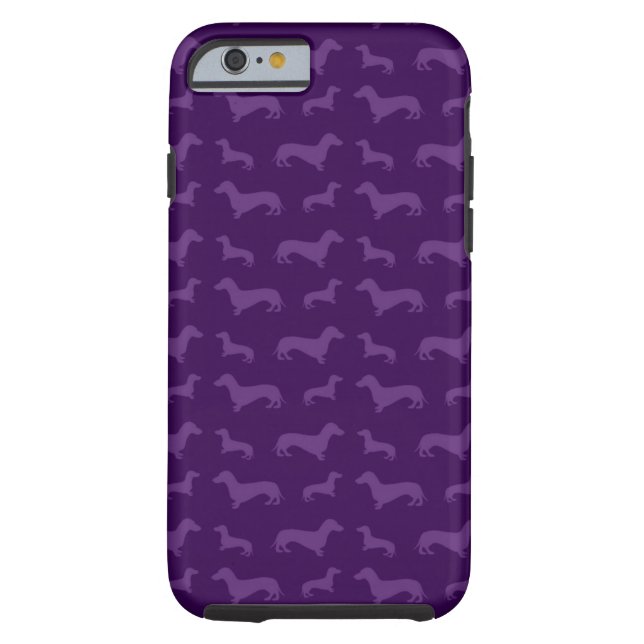 Cute paarse dachshund Case-Mate iPhone case (Achterkant)