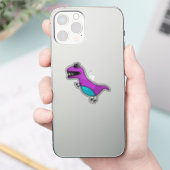 Cute Paarse Dinasour Sticker (Telefoon)
