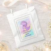 Cute Paarse Dinosaur Baby shower Bedankzakje (Geknipt)