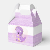 Cute Paarse Dinosaur Girl Baby shower Bedankdoosjes (Achterkant)